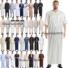 Saudi Arab Men Jubba Thobe Thoub Robe Dishdasha Islam Kaftan Dress Muslim Abaya