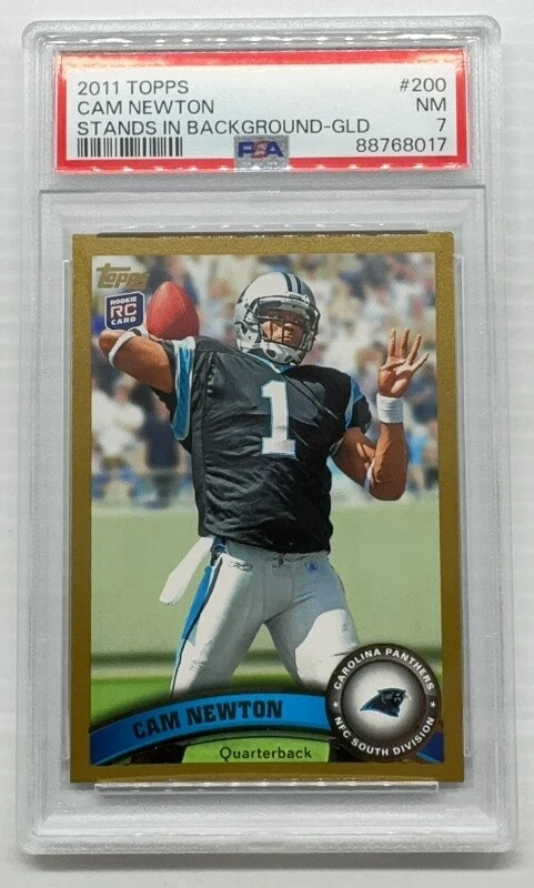 Cam Newton Topps #200 Stands in Background-Gold