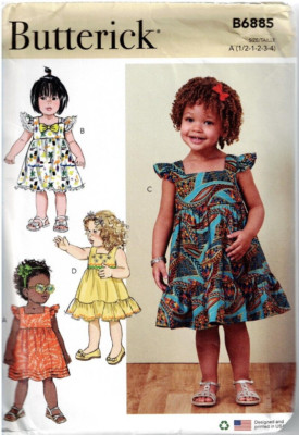 Butterick B6885 Kleinkinder Kleid Schnittmuster Größe 6 Monate bis 4 Jahre