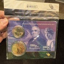 Presidential $1 Coin & First Spouse Medal Set Warren G. Harding Florence 2014