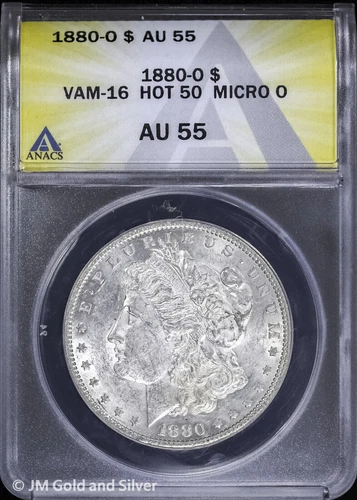 1880-O $1 Morgan Silver Dollar ANACS AU 55 | VAM-16 Hot 50 Micro O