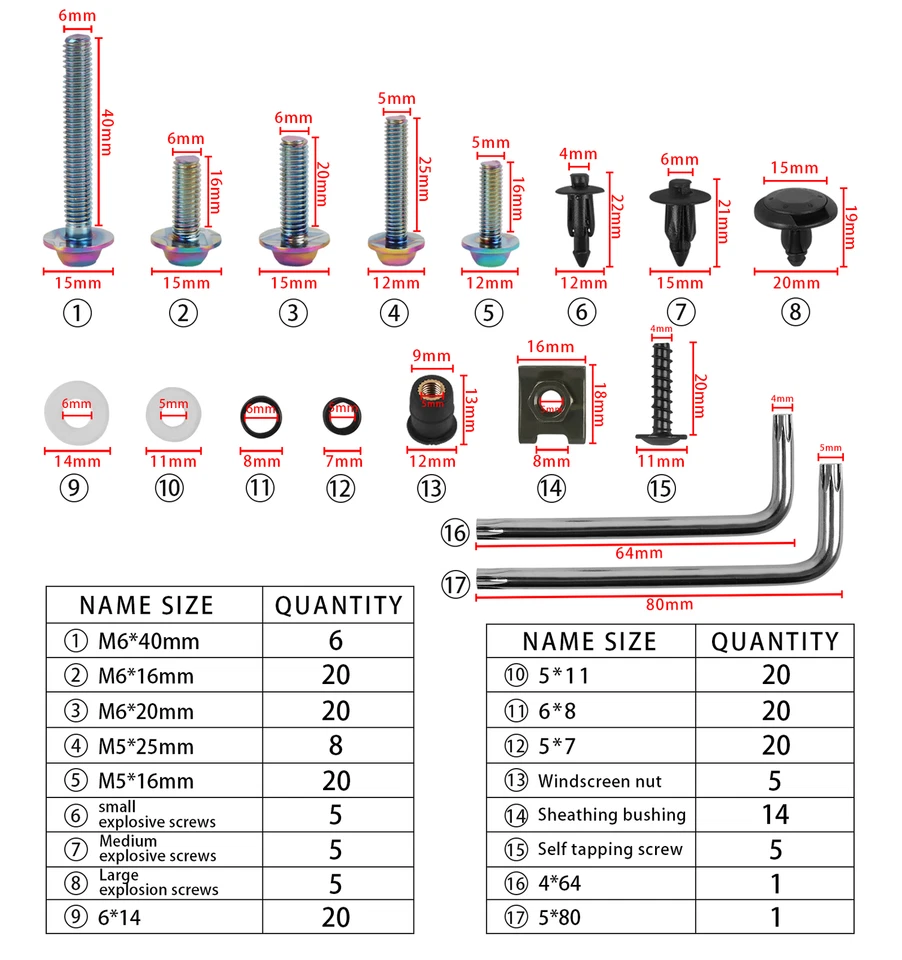 Stainless Steel Sliver Screws Fairing Bolts Kit For Kawasaki Ninja ZX6R ZX10R - Image 2 of 4