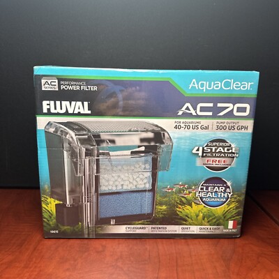 FLUVAL Aquaclear AC70 Power Filter  Included Filter Media 40 - 70 US (6154)