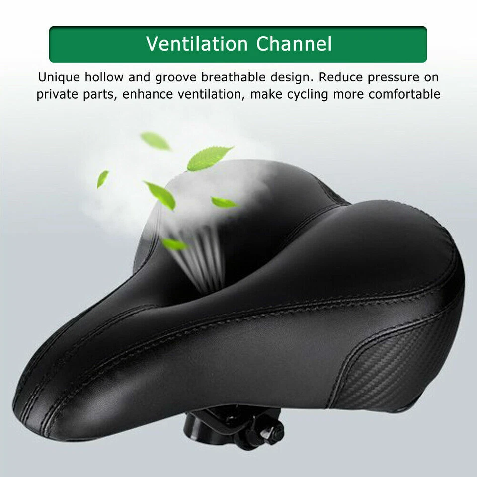 Comfort Wide Bike Seat Cushion Soft Padded Mountain Cruiser Road Bicycle Saddle - Image 2 of 4