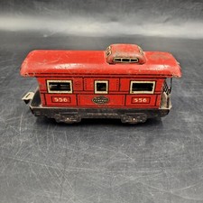 Vintage Marx Caboose 556 New York Central Lines Train Car Red Tin Metal