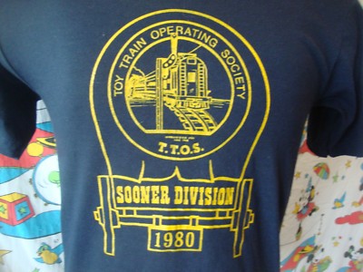 Vintage Toy Train Operating Society Sooner Division 1980 T Shirt Sz M