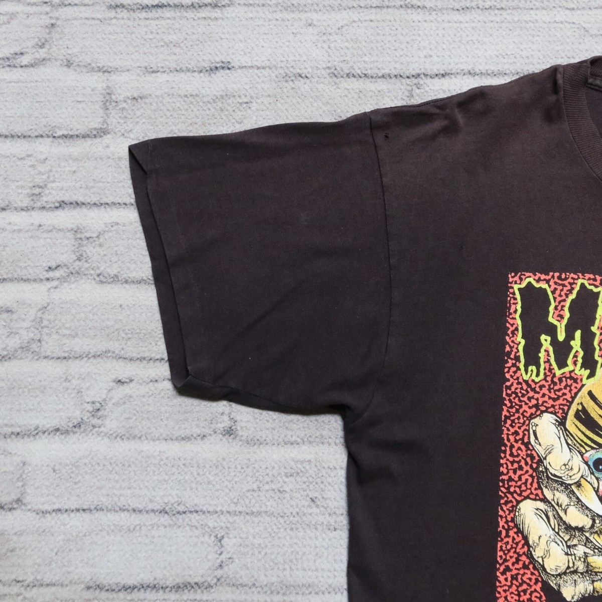 Vintage 1990 Misfits Pushead Earth AD Shirt Size XL Band Rock