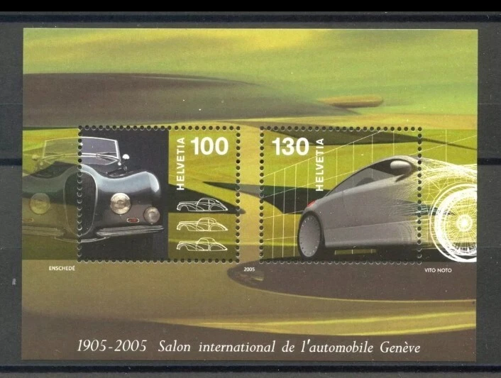 Switzerland "CARS ~ 100 YEARS OF INTERNATIONAL AUTO SHOW" MNH MS 2005 - Image 2 of 4