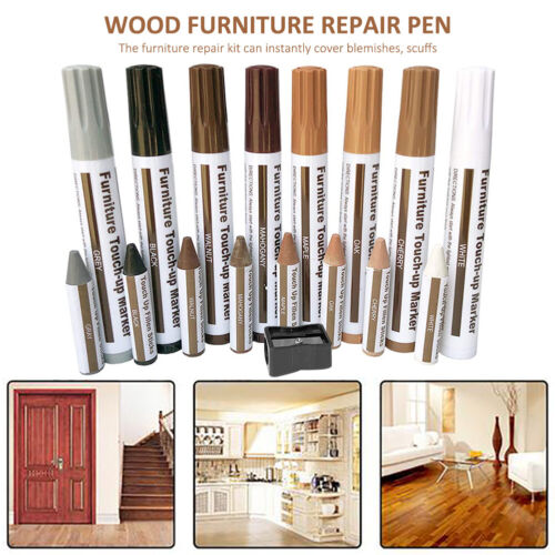 17Pcs Furniture Touch Up Kit Markers & Filler Sticks Wood Scratches Restore Kit