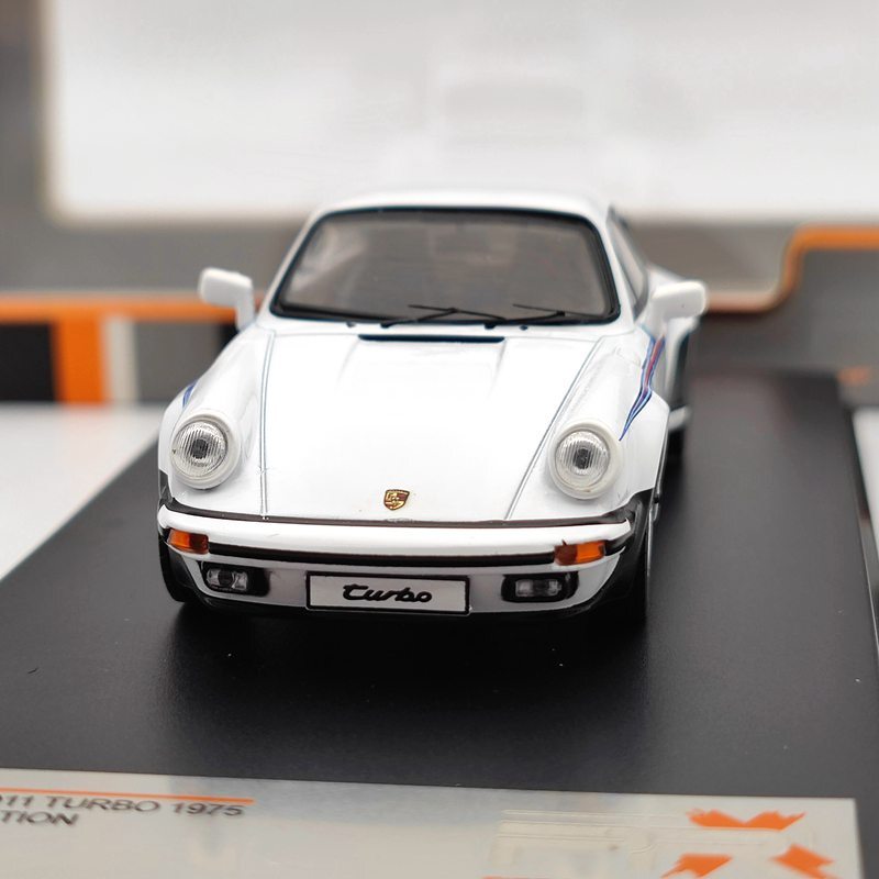 Miniature Premium X Porsche 911 Turbo 1975 Blanche Décoration Martini 1/43 PRD109