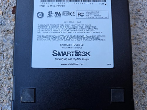 SmartDisk External 2.5โ Inch USB Floppy Drive FDUSB-B2 ๐พ Mitsumi D353FUE - Picture 5 of 5