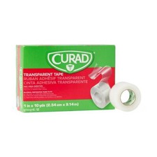 CURAD Transparent Adhesive Tape, 1" x 10 yd, Case
