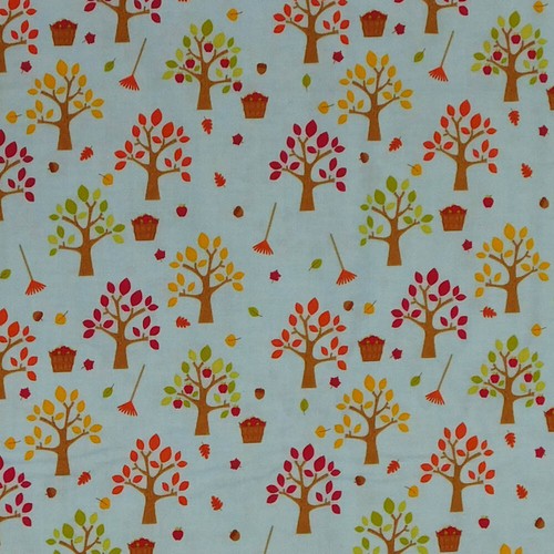 Patchwork Quilting Sewing Fabric HARVEST TREES 50x55cm FQ New - Picture 2 of 2