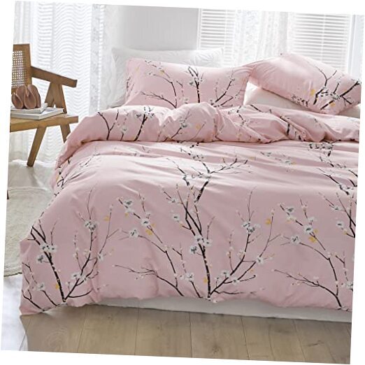 Comforter Set Size Floral Bedding Set for Kids Teens Girls Shabby Queen Pink-image