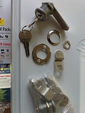 desk drawer locks 2 cabinets wood or metal up to 1/2" thick new