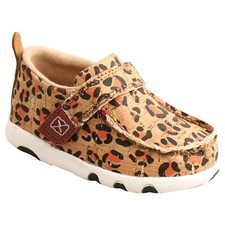 Twisted X Infant Leopard Honey Black Driving Moc Shoes ICA0016