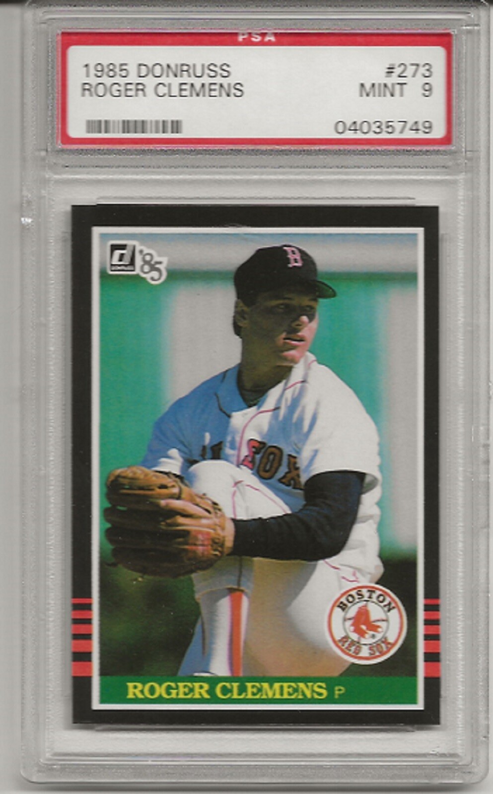 1985 DONRUSS #273 ROGER CLEMENS, PSA 9 MINT, BOSTON RED SOX , ROOKIE L@@K !