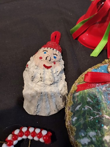 Mixed Lot 8 Vintage Christmas Ornaments Handmade & More - Picture 3 of 10