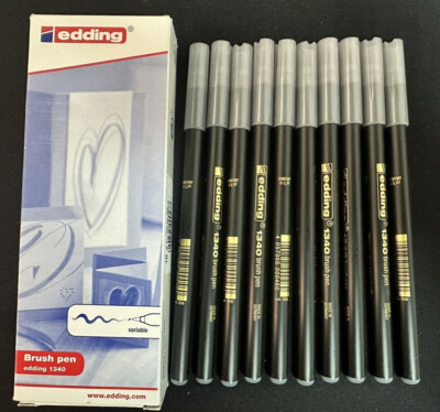 Edding 1340 Pinselstift / BrushPen   1-5 mm, Silbergrau (026) - 10st set