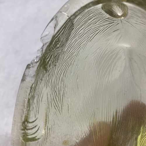 Vintage Clear Yellow Glass Bunny Rabbit on Basket Weave Nest Covered Dish Easter - Picture 8 of 9