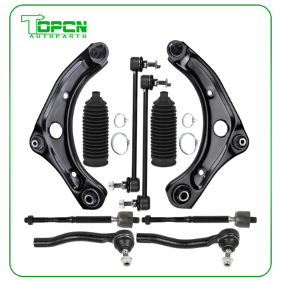 Front Lower Control Arm Tie Rod Sway Bar Suspension For 2012-2019 Nissan Versa
