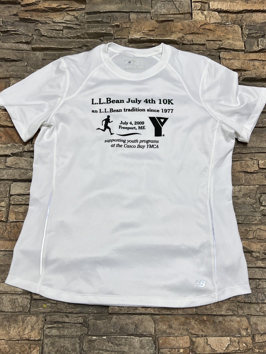 LL Bean July 4th 10k Performance New Balance Wicking Shirt Sz L