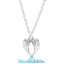 Bluebubble ANGEL HUGS Necklace Vintage Feather Boho Chic Spiritual Guardian Wish