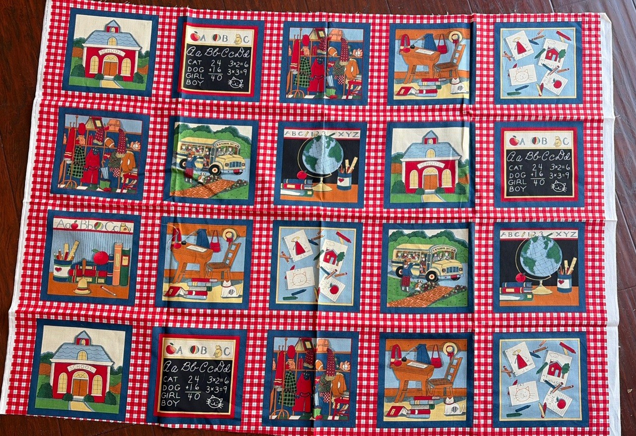 NEW Vintage 1995 Susan Winget School House Teacher Fabric Traditions NEW 33 x 45
