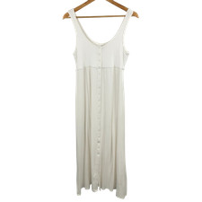 Quince Women Tencel Jersey Fit & Flare Dress Basic Sleeveless White S