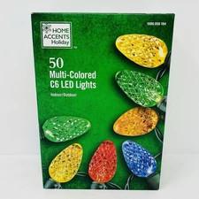 Home Accents Holiday 50 Multi Colored C6 LED String Lights Christmas Wedding NEW