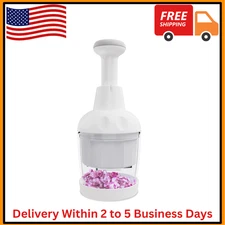 Pampered Chef Push Function Food Chopper #2585 - White- FREE SHIPPING