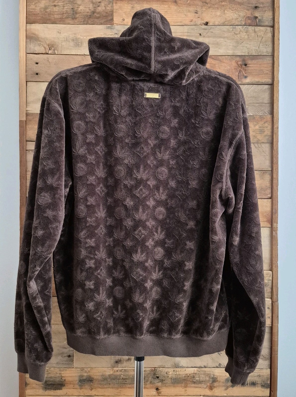Maison Article Embossed Velour Pullover Hoodie Me… - image 4