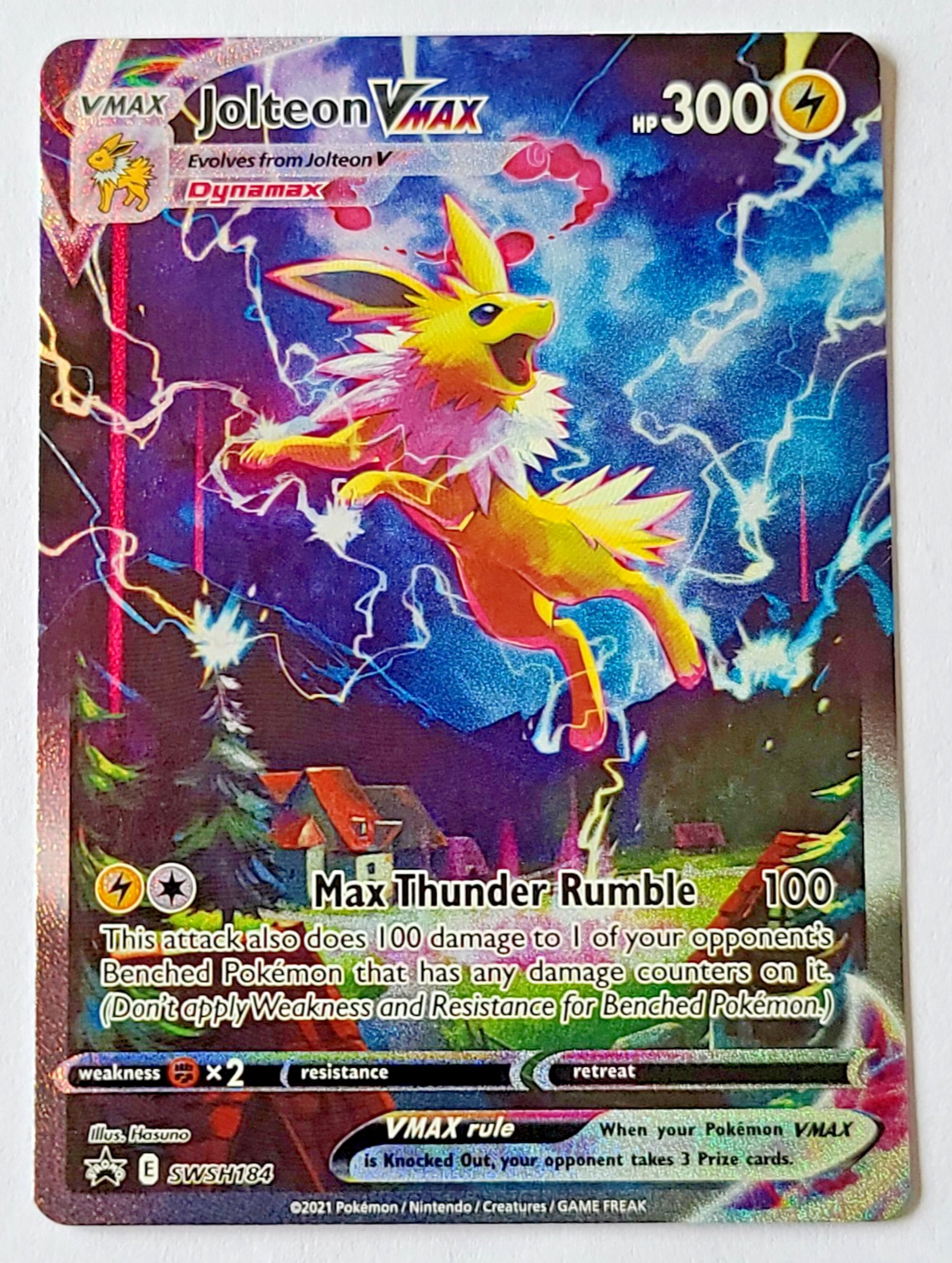 Pokemon TCG: Jolteon VMax Sword & Shield Black Star Promo SWSH184 Holo NM-MINT