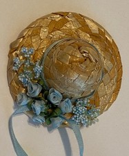 Doll House Miniature Straw Hat 2" Mini Straw Hat Hand Made Z157BL
