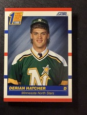 1990-91 Score Derian Hatcher Rookie Minnesota North Stars #430