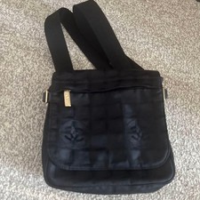 CHANEL Shoulder Bag New Travel Line Nylon Black Used Authentic GradeA