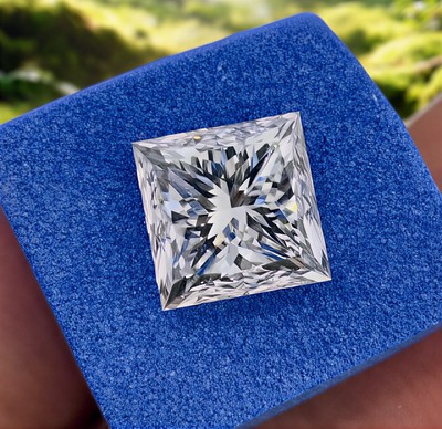 5.00 CT Princess Cut Natural D Color Loose Lab Grown CVD Diamond VVS1 Certified