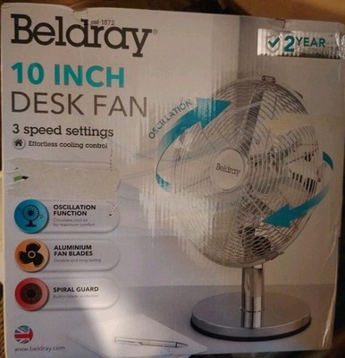 Beldray 10'' Chrom Tischventilator EH3266CH - BOX BESCHÄDIGT