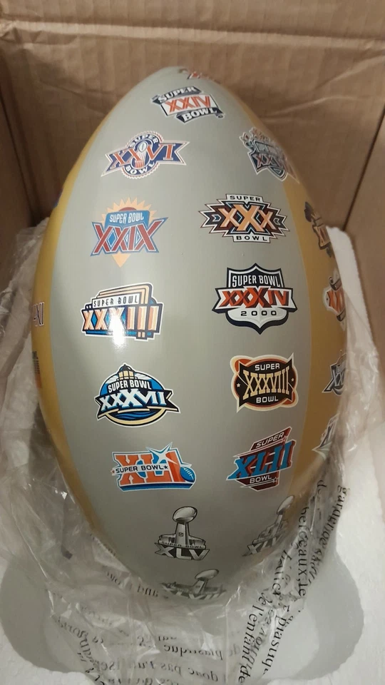 The Danbury Mint Super Bowl 50 Commemorative Trophy Ceramic Football & Stand NEW - Image 3 of 4