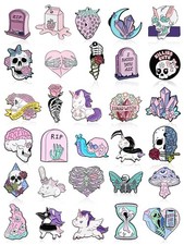 30 Pieces Enamel Pins Set Enamel Pins for Backpacks Cool Horror Lapel Brooch Ste