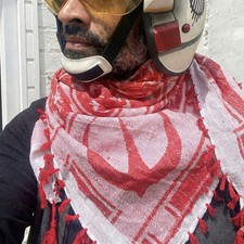 Andor Rebel Keffiyeh Schal: Star Wars rot & wei&szlig; Baumwolle