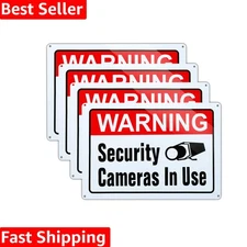 High-Visibility 10x14 Surveillance Signs - Aluminum & UV Protection - 4 Signs