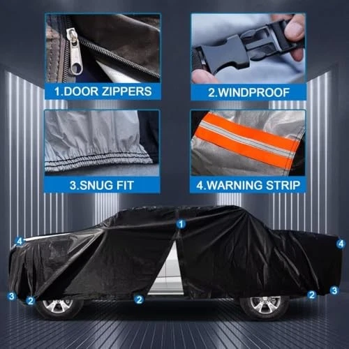For Nissan Titan XD 2016-2026 Waterproof Car Cover 6 Layers with Door Zipper Foto 3 de 4