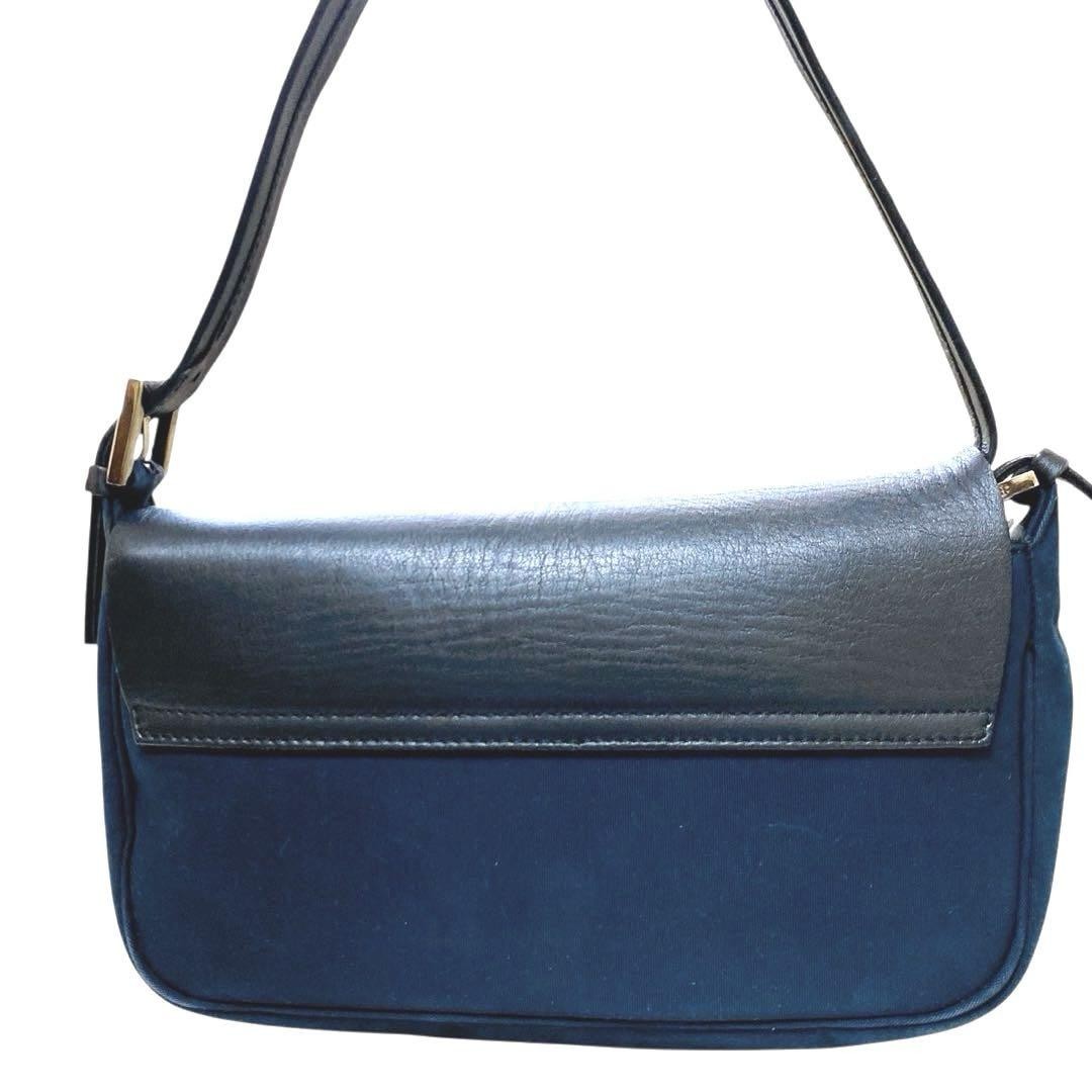 SAINT LAURENT Bellissima borsa a tracolla BALLY in pelle tela e blu navy