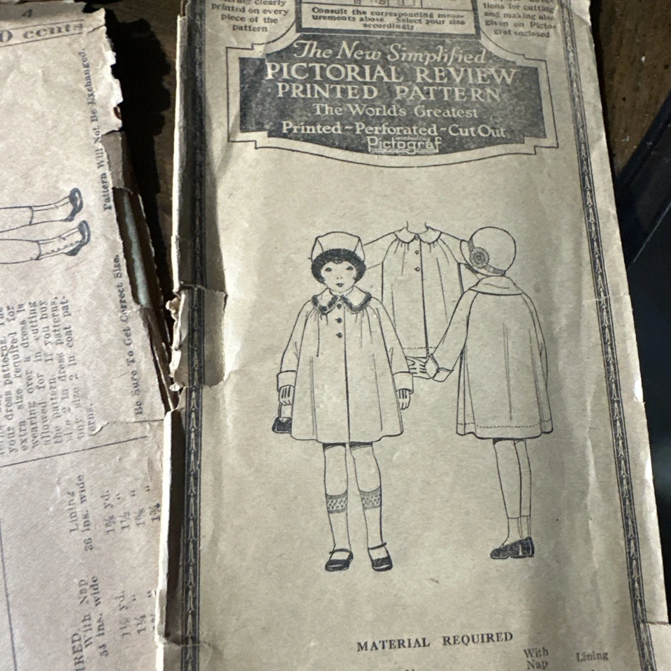 1920s Pictorial Review Butterick Children’s Sewing Patterns Coats Dresses PJ - Image 3 of 4