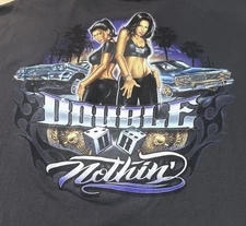Rollin Hard XL 90s Vintage Shirt Double or Nothing Pinup Sex Rare 