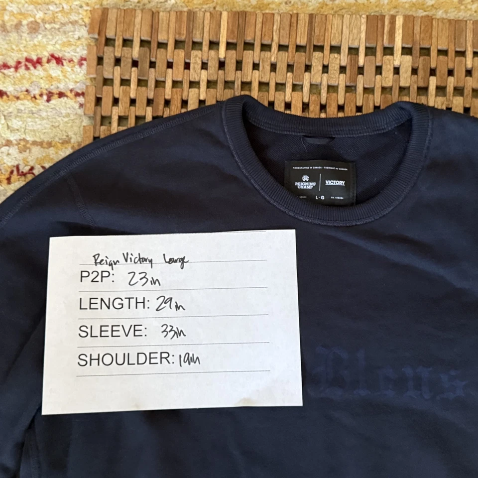 Suéter Sudadera Regning Champ X Victory Les Bleus Cuello Redondo Azul Grande L Foto 3 de 3