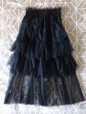 GOTHIC TUTU black lace net mesh grunge layered ruffle tulle Vampy skirt ONE SIZE