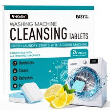 24pc Washing Machine Cleaner Tablets HE Front Top Load Odor Residue Remover