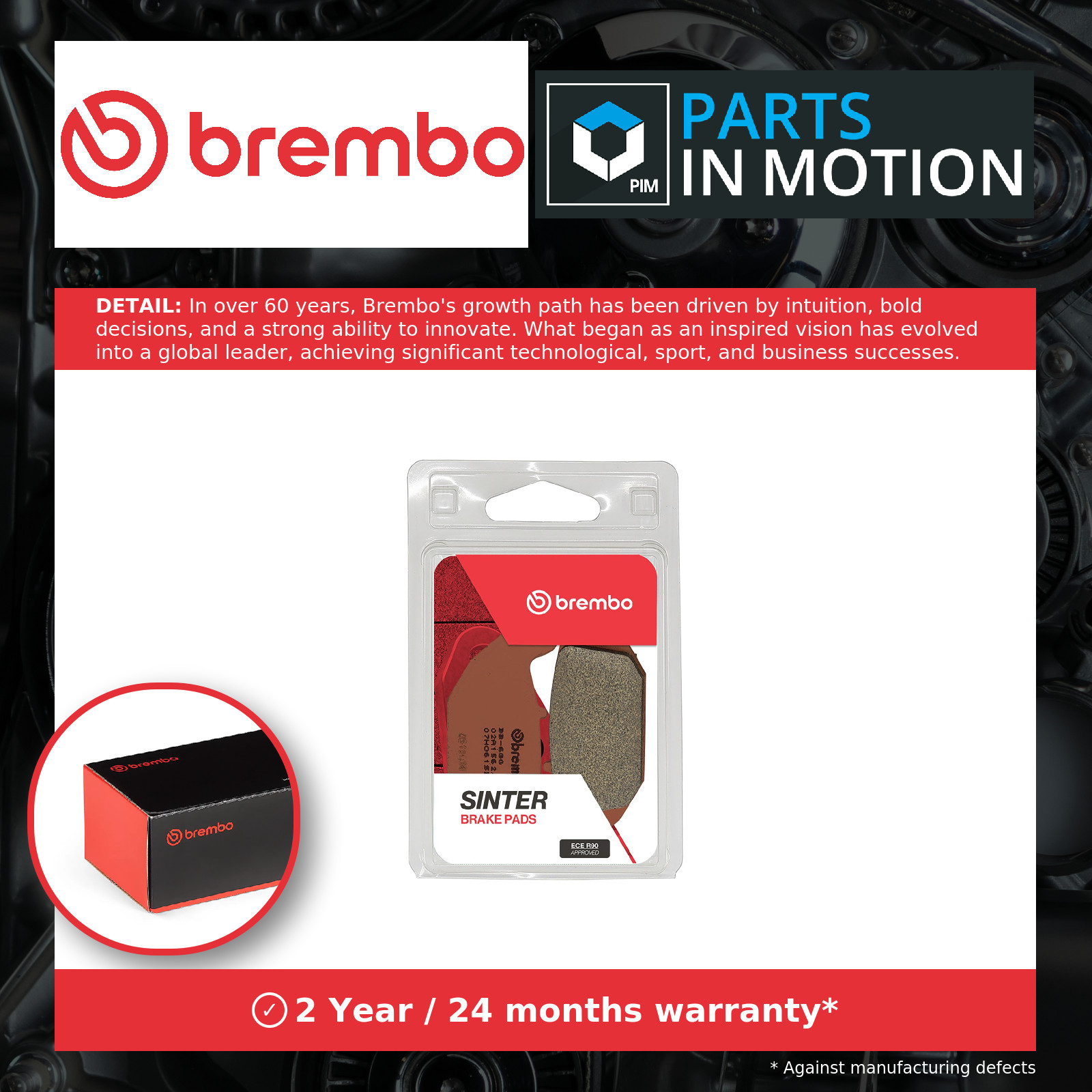 Motorcycle Brake Pads Set Rear 07HO61SD Brembo Genuine Top Quality Guaranteed